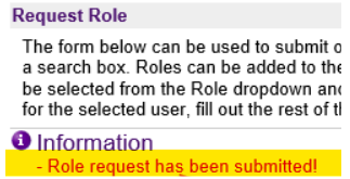 Confirmation of Role Request